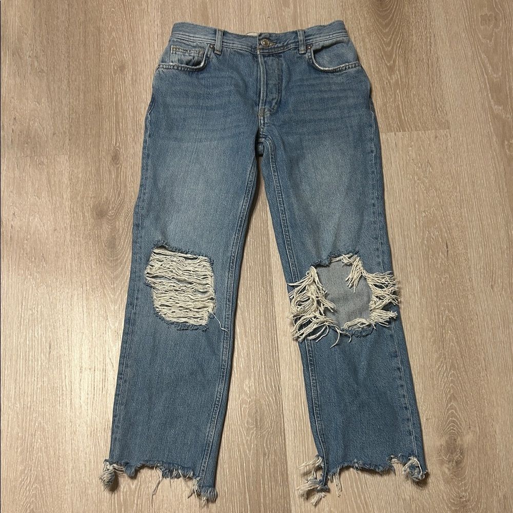 Free People Maggie Mid Rise Hippie Denim Jeans
